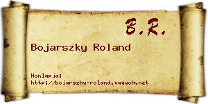 Bojarszky Roland névjegykártya